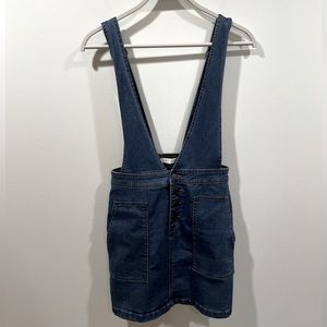 Jean skirt with overal straps/ jean skirt with suspenders/ fall skirt jean